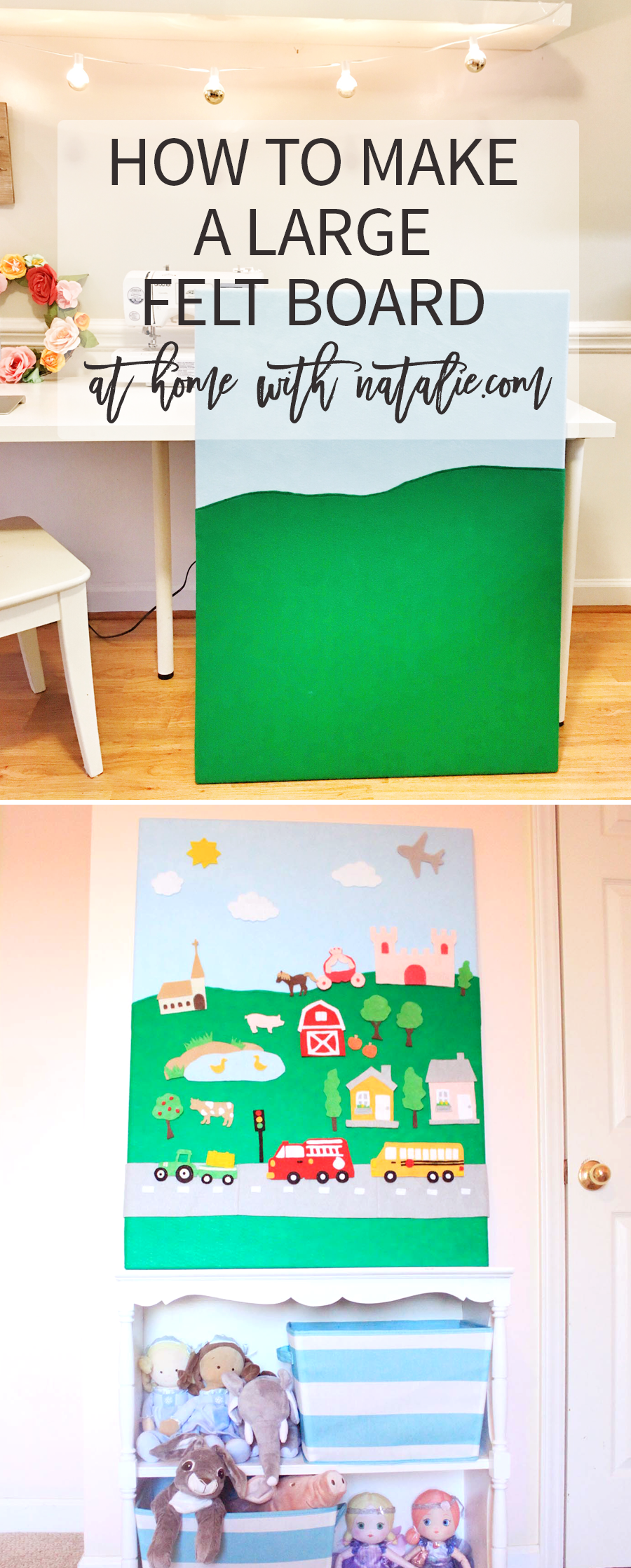 Large DIY Felt Board Toys Playboards Kids' Felt Craft Kits Wall B 