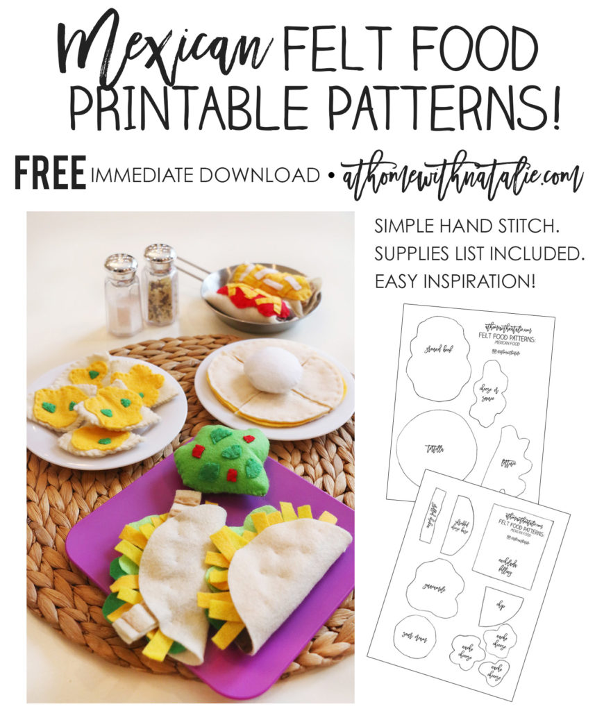 Mexican Felt Food Patterns PROMO-ATHOMEWITHNATALIE