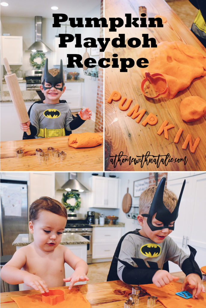 Pumpkin Playdoh Recipe-AtHomeWithNatalie