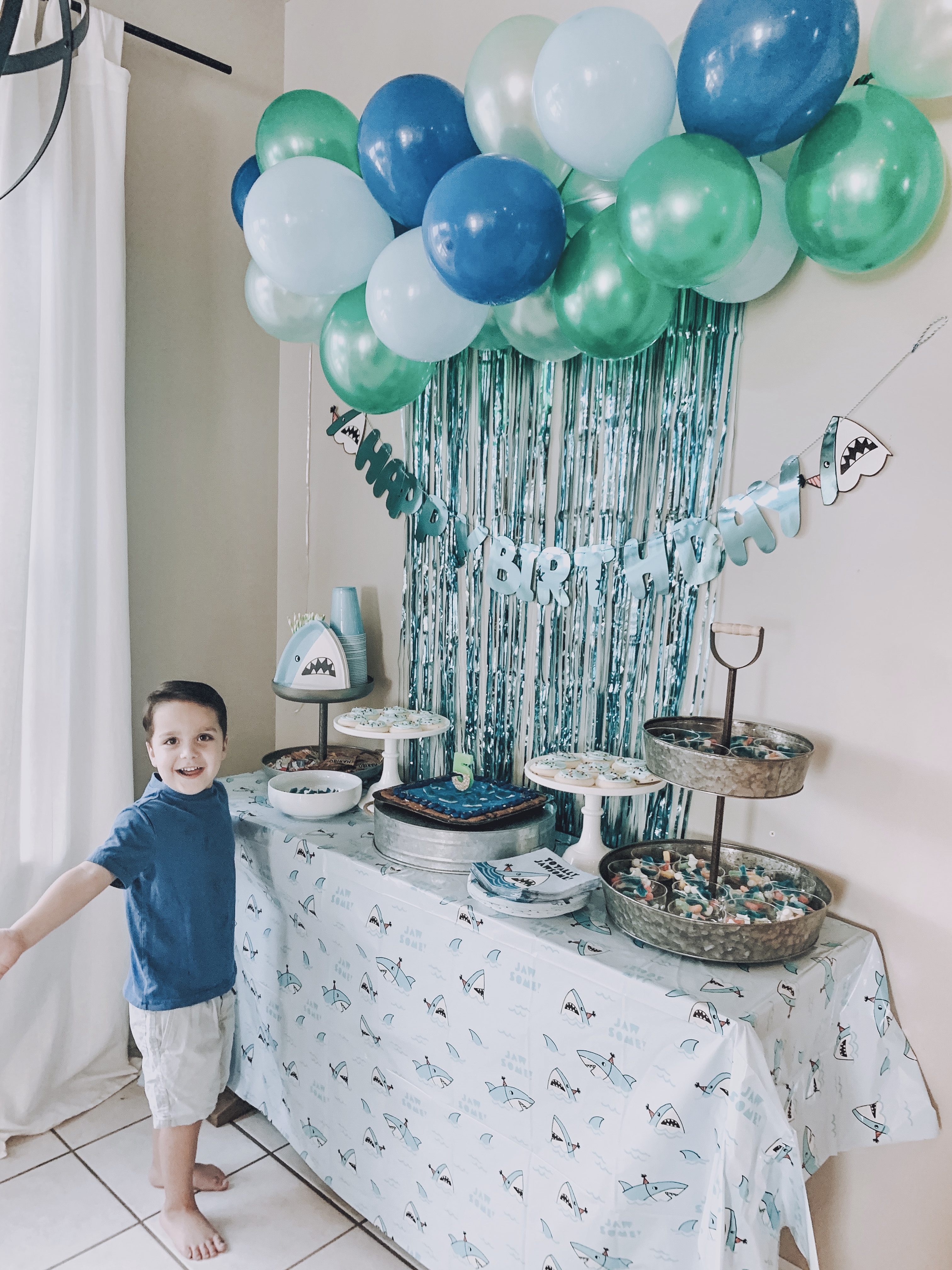 Asher's 5th Birthday-Shark Party Theme – At Home With Natalie