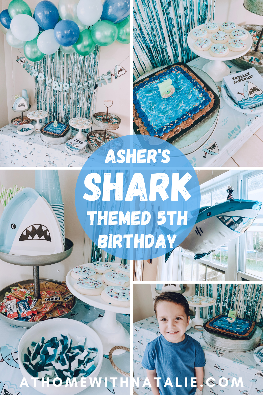 Asher's 5th Birthday-Shark Party Theme – At Home With Natalie